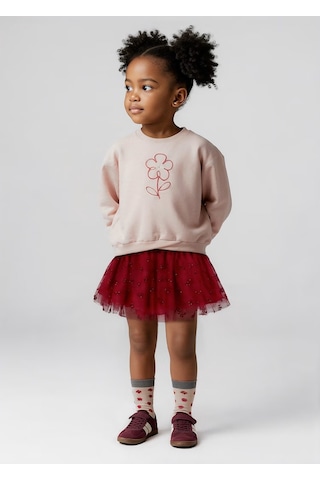 Mayoral Kız Çocuk Etek Sweatshirt Takım 4936 Kırmızı