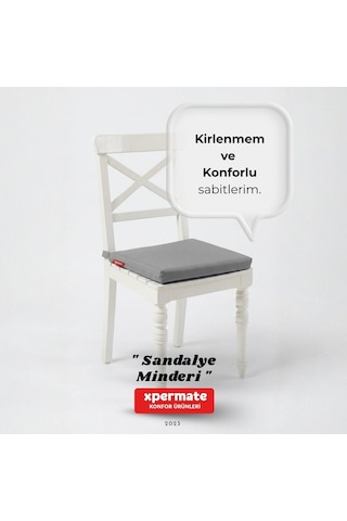 Fermuarlı Sandalye Minderi Su İtici Kumaş 40x40cm Antrasit