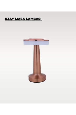 Rose Uzay Masa Lambası - Dokunmatik - 3 Renk Işık Rose