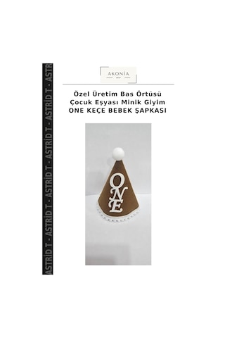 Astrid T Özel Üretim Bas Örtüsü Çocuk Eşyası Minik Giyim One Keçe Bebek Şapkası Çok Renkli