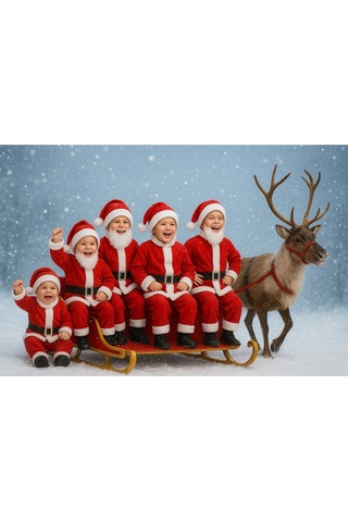 Parti Selesi Erkek Çocuk Noel Baba Kıyafeti Yılbaşı Kırmızı