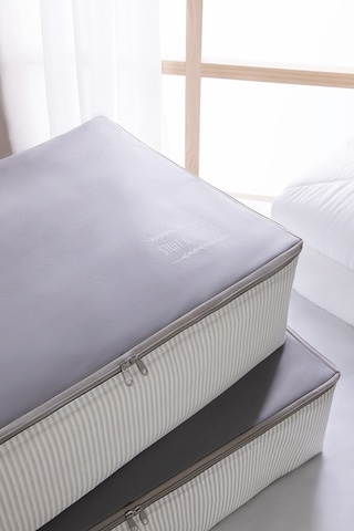 Ocean Home Textile 2'li Gri Renk Stuff & Things Baza Altı Hurç Set