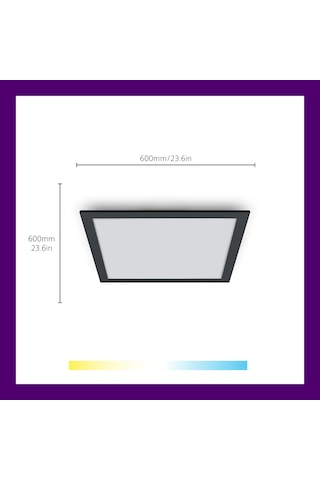 Wiz Siyah Akıllı Sıva Üstü Rgb Kare Panel Tavan Armatürü 36w Renkli