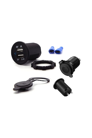 2 Usb Şarj Soketi Güç Çıkışı 1a - 2.1a Su Geçirmez Tekne Araba