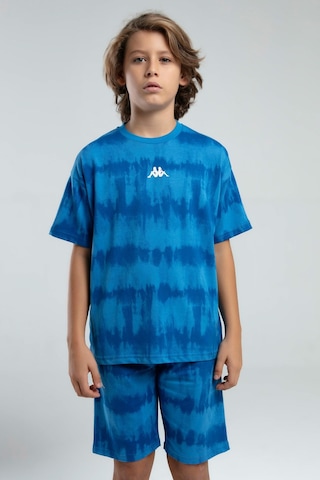 Kappa 332924 Erkek Çocuk Tie-dye Desen Şortlu Bermuda Pijama Takım Mavı