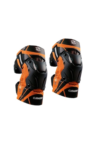 Dinosaurs 2x Motosiklet Diz Pedleri K01-3 Motokros Yarışı Yansıtıcı Turuncu Yeşil