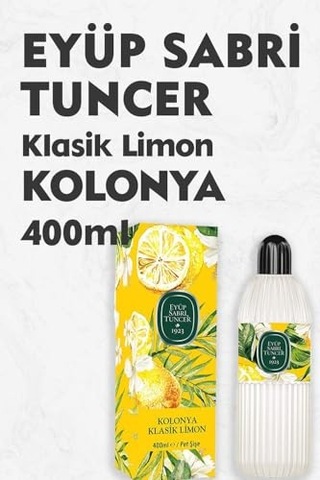 Tr Eyüp Sabri Tuncer Klasik Limon Kolonyası 80 Derece Cam Şişe 400 Ml