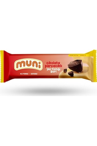 Muni Çikolata Parçacıklı Yer Fıstığı Barı 12 x 40 G