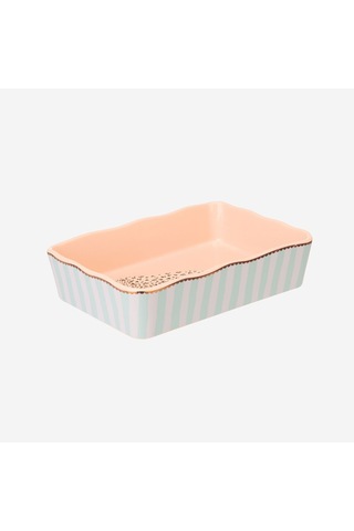 Pembe Porselen Fırın Kabı 26x18x6 Cm