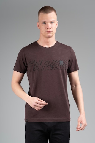 Maraton Regular Erkek Bisiklet Yaka Koyukahve- T-shirt Kahverengi