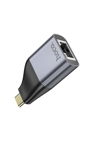 Hoco. Ua35 Tak Çalıştır Type-c To Rj45 100mbps Ethernet Dönüştürücü - Gri