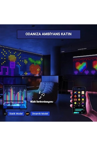 Akıllı Perde Led - Akıllı Işık Deneyimi - Sınırsız Renk Seçeneği - Neon Led Perde Çok Renkli