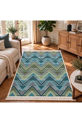 Bigghome Çift Taraflı Kilim 120 180 Cm Sa26op Yeşil