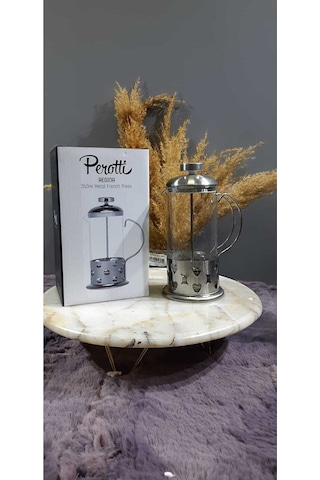 Perotti French Press 350 ML Metal Metalik Metal