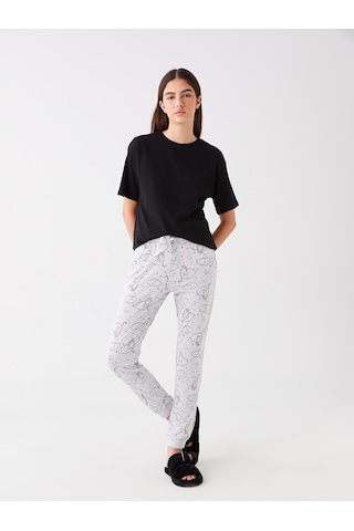 Lcw Dream Gri Beli Lastikli Desenli Kadın Jogger Pijama Altı