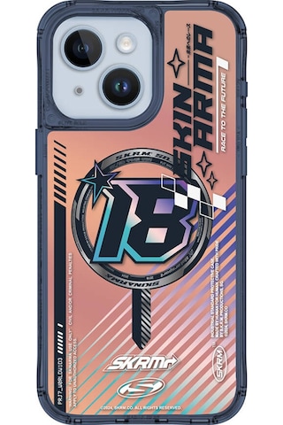 Apple Uyumlu iPhone 15 Skinarma Magsafe Şarj Özellikli Sticker Yapıştırmalı Drift Kapak Mavi