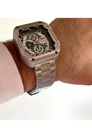 Ferrucci Kare Kadran Gümüş&yeşil Renk Fonksiyonları Aktif Takvimli 45mm Kasa Çap Erkek Kol Saati Yeşil