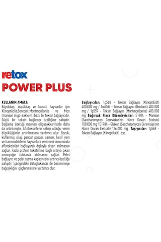 Retox Power Plus Toksin Bağlayıcı Hayvan Yem Katkı 25 Kg Kraft