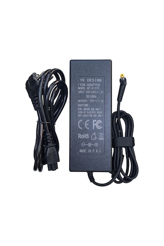 19v 7.1a Muadil Acer Uyumlu Notebook Adaptörü 5.5mm 1.7mm Uçlu Adaptör