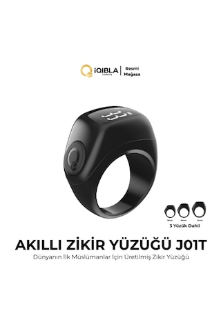 Iqibla Smart Ring J01T Jood Lite Akıllı Zikir Yüzüğü Siyah Renk