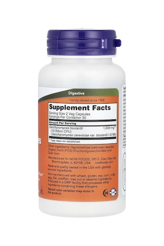 Saccharomyces Boulardii, Probiotics, 5 Billion Cfu, 60 Vegetarian Capsules