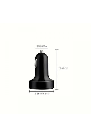 Araç Hızlı Şarj Cihazı Dijital Göstergeli Type-c Usb Hızlı Şarj Aleti 6 Portlu Siyah