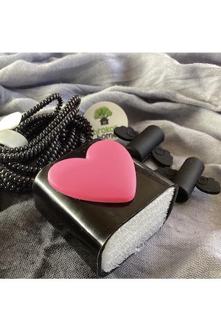Brokoli Home Apple Uyumlu iPhone 18w/20w Pembe Kalp Şarj Kılıfı, Şarj Kablosu Örme Aparatı, Kablo Koruyucu Diğer
