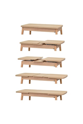 Vilinze Tosya Sandalye Avanos Ahşap Mdf Açılır Mutfak Masası Takımı - 70x120+30 Cmavns-ak70120-nn-tsy-ntrl-sbyz Krem