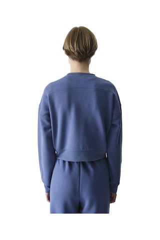 Penti Mavi İpeksi Dokunuş Silky Touch Kontrast Detaylı Bisiklet Yaka Sweatshirt