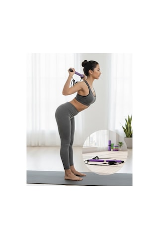 Pilates Bar Direnç Çubuğu Kas Tonlama Ve Esneklik Artırıcı Tasarım Mor