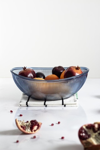 Akrilik Barok Lacivert Büyük Oval Meyve & Salata Kasesi & Karıştırma Kabı / 3,3 Lt Cam Değildir Diğer