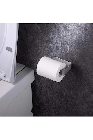 Paslanmaz Çelik Tuvalet Kağıtlığı / Yapışkanlı Sistem / Banyo As