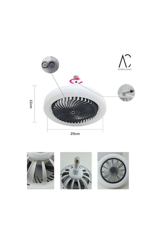 30w Fanlı Led Ampul / 3 Renk Işık /fan Hız Ayarlı Siyah Kasa