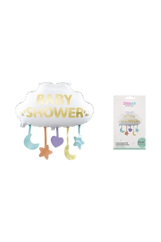 Folyo Balon Bulut 62,5 65,5 Baby Shower Bebek Partisipartileri Folyo Balon Şekilli Sarkaçlı Çok Renkli