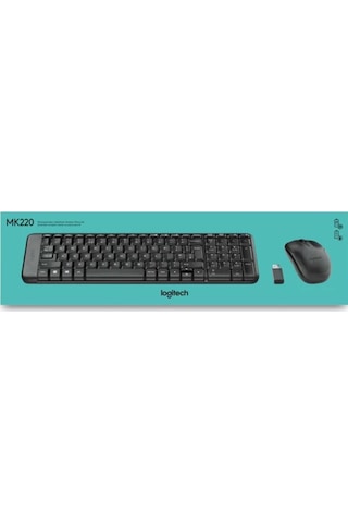 Logitech MK220 920-003161 Kablosuz Q Klavye Mouse Set