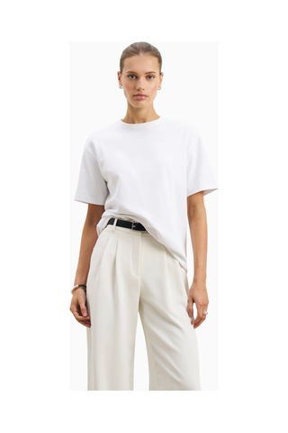 Because Of Alice Effortless Pleated Wide Leg Trousers Yüksek Bel Geniş Paça Kadın Pantolon Beyaz