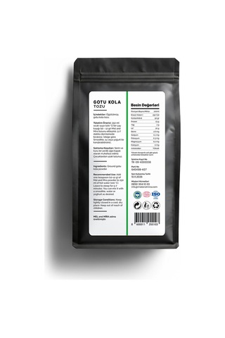 Organik Gotu Kola Tozu 50g, Premium Herbal Powder, Organik Vegan Katkısız