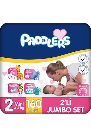 Bebek Bezi 2 Numara Mini (3-6 Kg) 40x2 Adet – 2’li Jumbo Set , Hassas Ciltlere Uygun