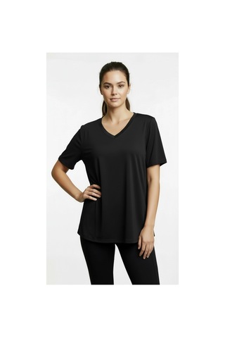 Lyvean V Yaka Oversıze Kısa Kollu Tshirt Siyah