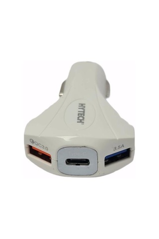 Hytech Hy-Xq55 Type-C + Çift Usb Çıkışlı Çakmak Şarj 7A Beyaz