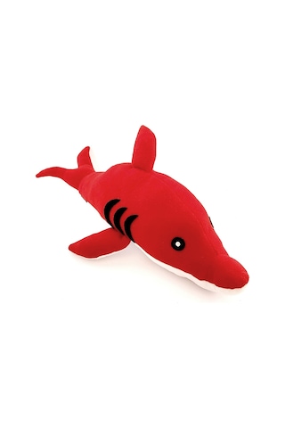 Joytoytr Peluş Yunus Balığı Oyuncak 45 Cm Oyun Arkadaşı Yerli Üretim Kırmızı