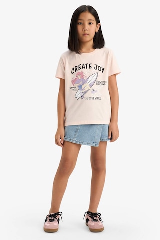 DeFacto Kız Çocuk Bisiklet Yaka Anime Baskılı Kısa Kollu Tişört E0350A825SMPN447 Pembe