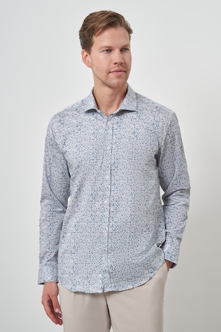 Morven Erkek Mavi Pamuk Trend Slim Fit İtalyan Yaka Gömlek 25mc004018300 Mavi Mavi