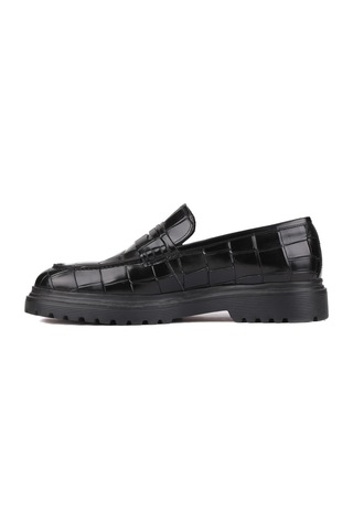 Shoetyle - Siyah Croco Deri Eva Taban Erkek Klasik Ayakkabı 250-2371-820-siyah