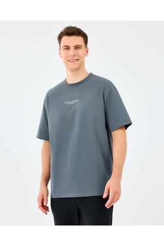 Skechers M Graphic Tee Reflect Logo Oversize T-shirt Erkek Gri Tshirt S231094-3998 gri