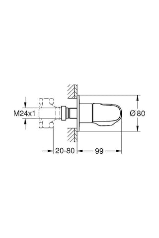 Grohe Grohtherm 1000 New Ankastre Stop Valf - 19981000 Krom