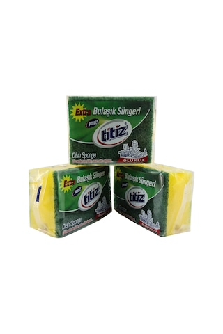 Titiz Oluklu Bulaşık Süngeri 3 Adet