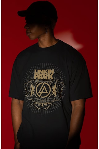 Sevbano Tasarım Linkin Park Rock Metal Müzik Grubu Baskılı Unisex Oversiz Siyah