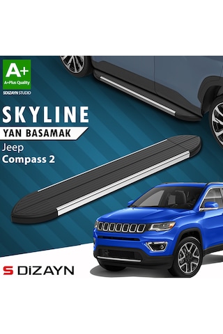 S-dizayn Jeep Compass 2 Skyline Krom Yan Basamak 173 Cm 2017 Üzeri A+ Kalite