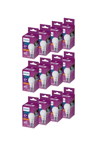 Philips Led 5-40W Ampul 2700K Sarı Işık 12Li